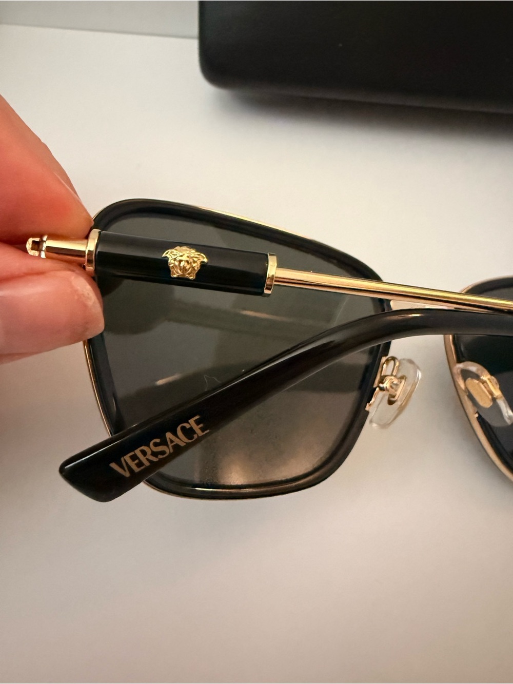 Versace Women’s Black & Gold Fashion Sunglasses - Picture 4 of 9